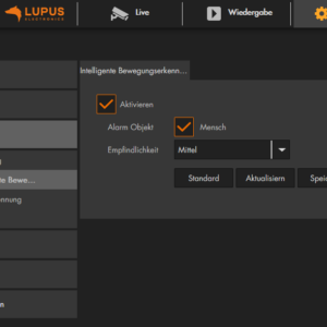 LE202v3 neues Menü Bewegungserkennung