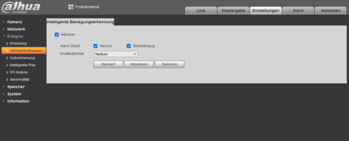 Dahua Bewegungserkennung