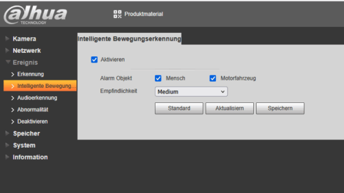 Bewegungserkennung Dahua