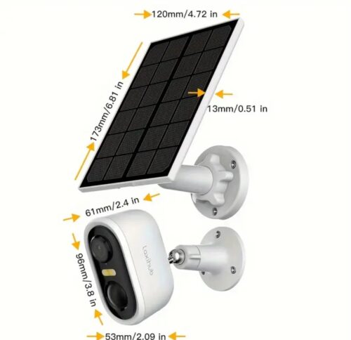 Laxihub - W2 Kit1 3MP WLAN Bullet Akku-Außenkamera mit Solarpanel, Bewegungserkennung, Farb-Nachtsicht von Arenti – Bild 3