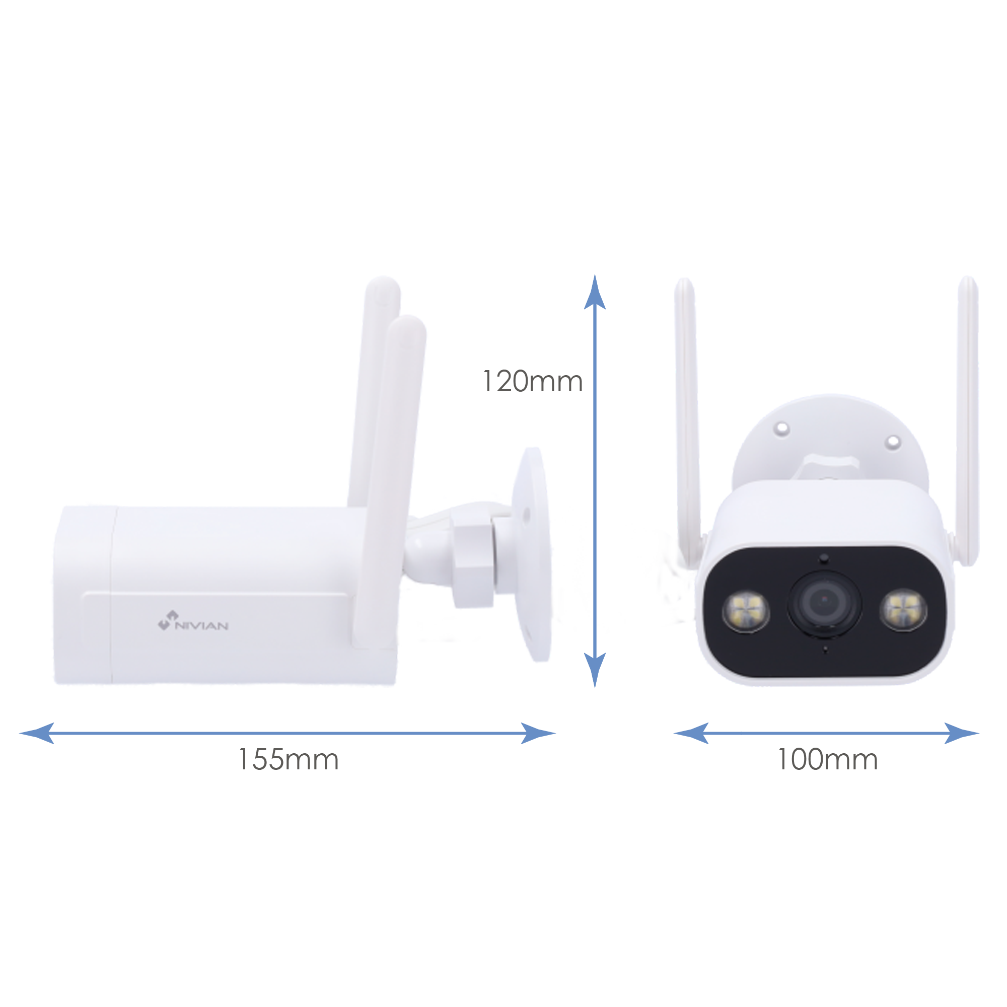 Nivian - NVS-IPC-02-L 3MP WLAN 4mm Außenkamera mit Bewegungserkennung, Farb-Nachtsicht, Tuya kompatibel – Bild 5