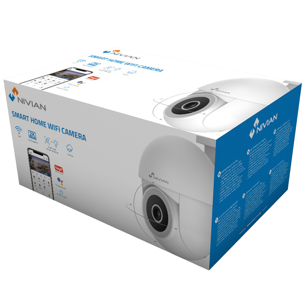 Nivian - NVS-IPC-0S4-L-MINI 3MP WLAN PT Außenkamera mit Bewegungserkennung, Tuya kompatibel – Bild 2