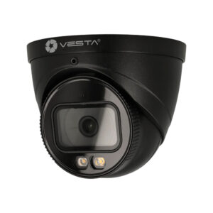 VESTA-IPC-T35-AS-PV-B 5MP 2,8mm PoE Turret-Kamera, Flutlicht, Gesichtserkennung, Personenzählung, Sirene (schwarz)