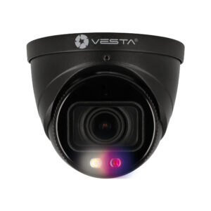 VESTA-IPC-T38L-ZAS-PV-B 8MP 2,7-13,5mm PoE Turret-Kamera, Flutlicht, Sirene, Mikrofon (schwarz)