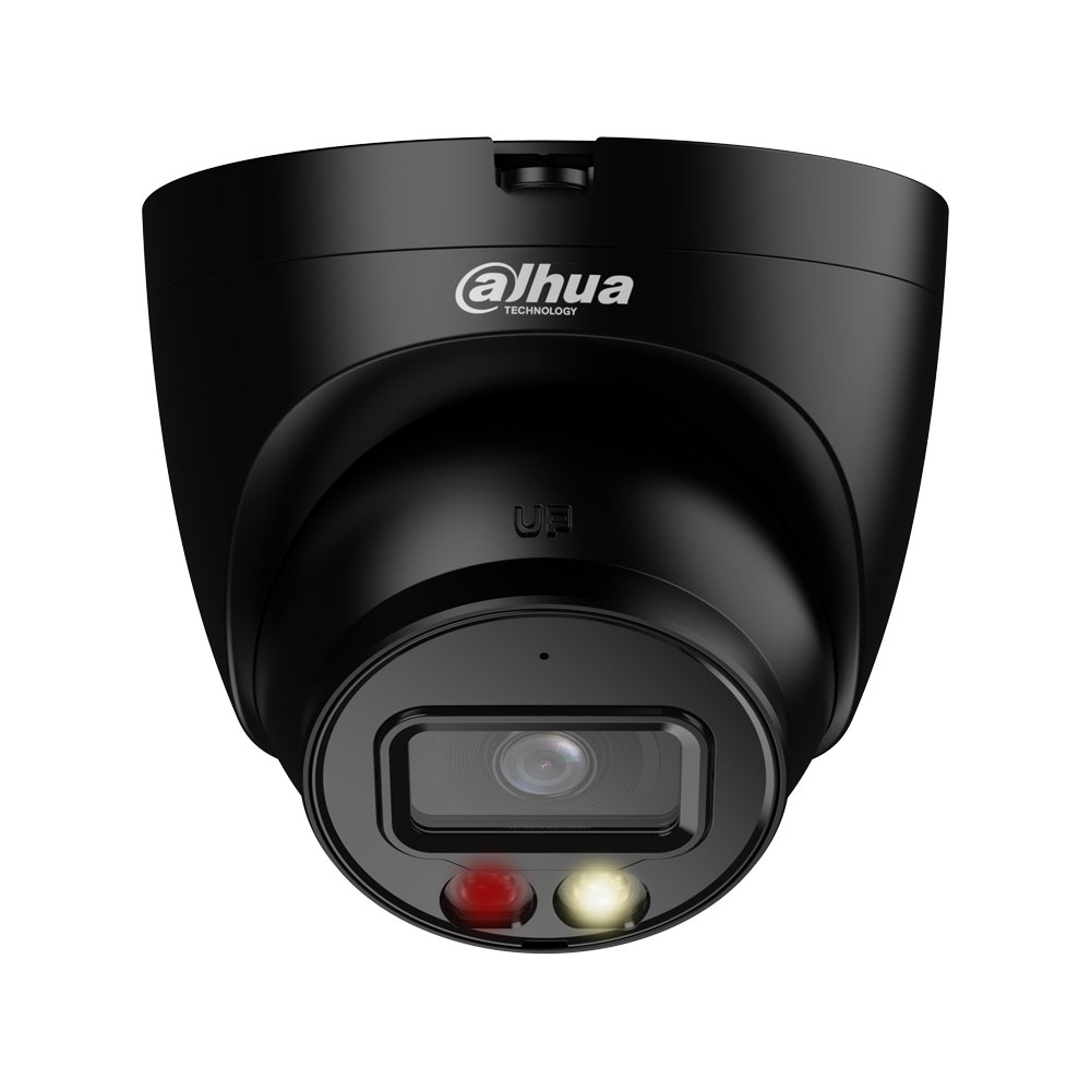 DH-IPC-HDW2449TP-S-IL-0280B-BLACK – 4MP WizSense 2,8mm Turret-Dome PoE IP-Kamera schwarz, Smart Dual Light, Personen- und Fahrzeugerkennung