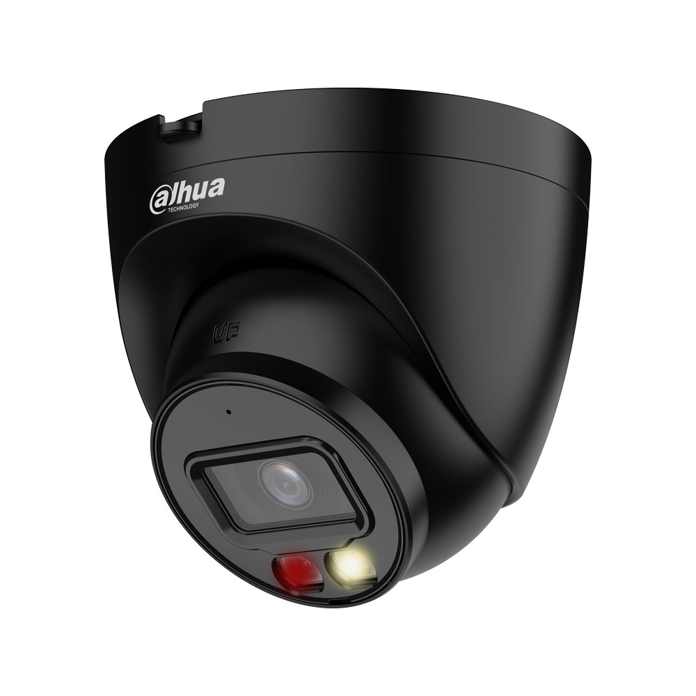 Dahua - 4MP WizSense 2,8mm Turret-Dome PoE IP-Kamera schwarz, Smart Dual Light, Personen- und Fahrzeugerkennung DH-IPC-HDW2449TP-S-IL-0280B-BLACK – Bild 2