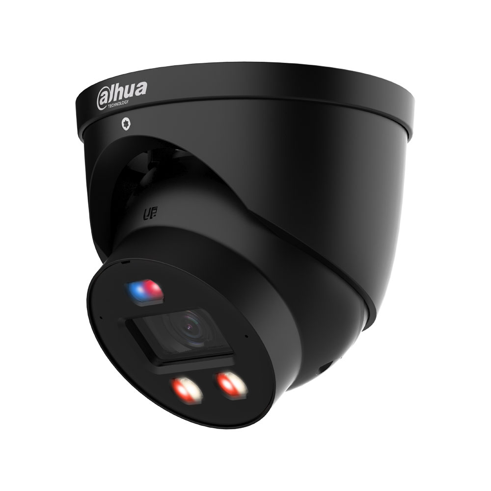Dahua - 4MP WizColor 2,8mm Turret PoE IP-Kamera schwarz, TiOC aktive Abschreckung, Personen-/Fahrzeugerkennung und Mikrofon DH-IPC-HDW3449HP-AS-PV-0280B-PRO-Black – Bild 3
