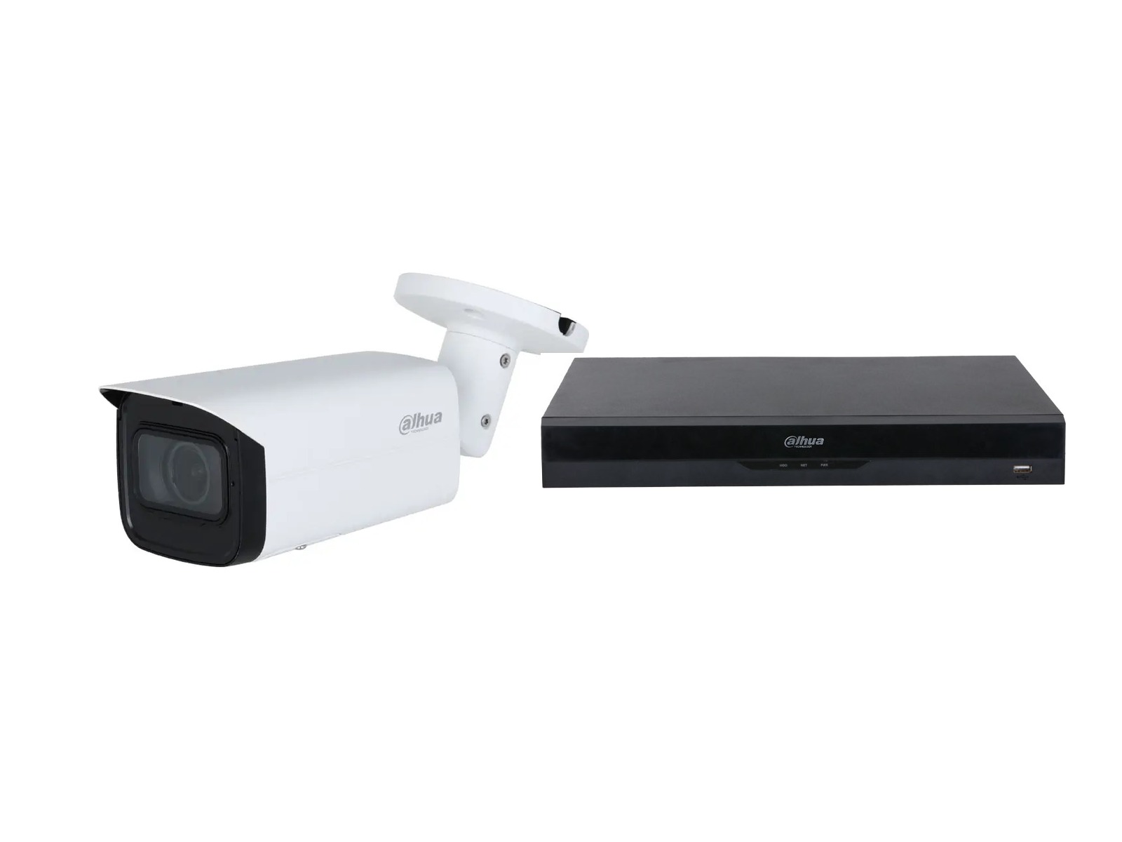 Dahua Set DHI-NVR5208-EI2 und WizSense Bullet-Kamera mit motorisiertem Zoom