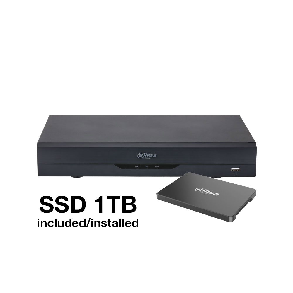 Dahua XVR5104H-I3 mit 1 TB SSD, eingebaut und betriebsbereit