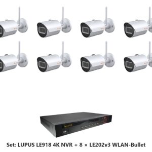 LUPUS Set LE918 4K NVR mit 8 x LE202v3
