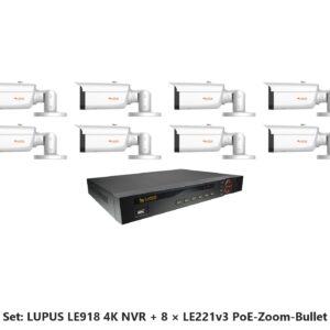 LUPUS Set LE918 4K NVR mit 8 x LE221v3