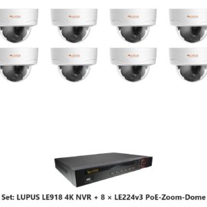 LUPUS Set LE918 4K NVR mit 8 x LE224v3