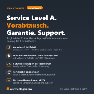 Service Level A – Vorabtausch, 24 Monate Garantie, Support
