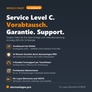 Service Level C – Vorabtausch, 24 Monate Garantie, Support