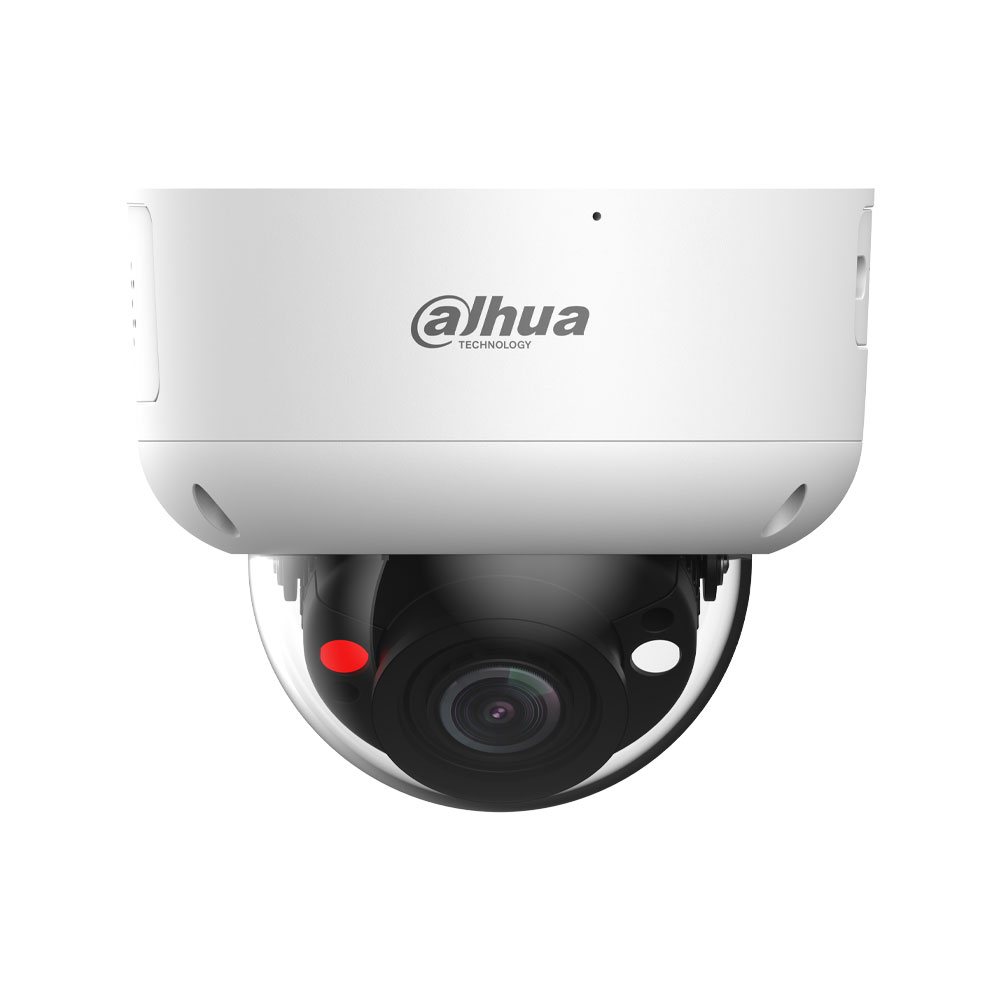Dahua - 4MP WizSense 2,7-13,5mm Motorzoom Dome PoE IP-Kamera, TiOC aktive Abschreckung (Sirene, Blitzlicht), Smart Dual Light, Personen-/Fahrzeugerkennung DH-IPC-HDBW3449R1P-ZAS-PV-27135-S5